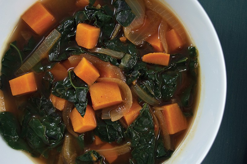 African Kale and Yam Soup