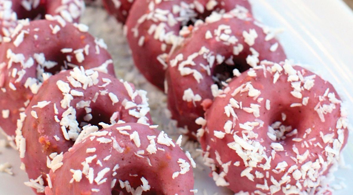 Raspberry and Coconut Glazed Doughnuts_BBV blog